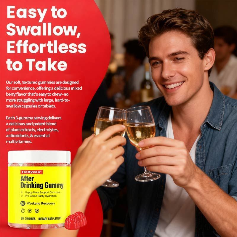 OEM Happy Hour Gummies Supplement Pre Game Party Hydratacja Elektrolity Alkohol DHM Mleko Grzyb Po wypiciu Gummy