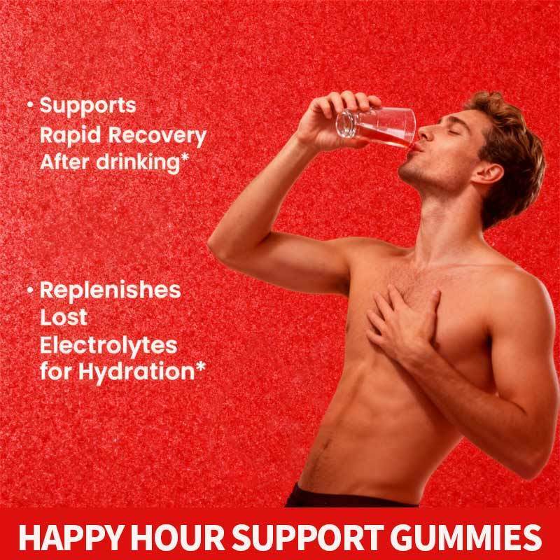 OEM Happy Hour Gummies Supplement Pre Game Party Hydratacja Elektrolity Alkohol DHM Mleko Grzyb Po wypiciu Gummy