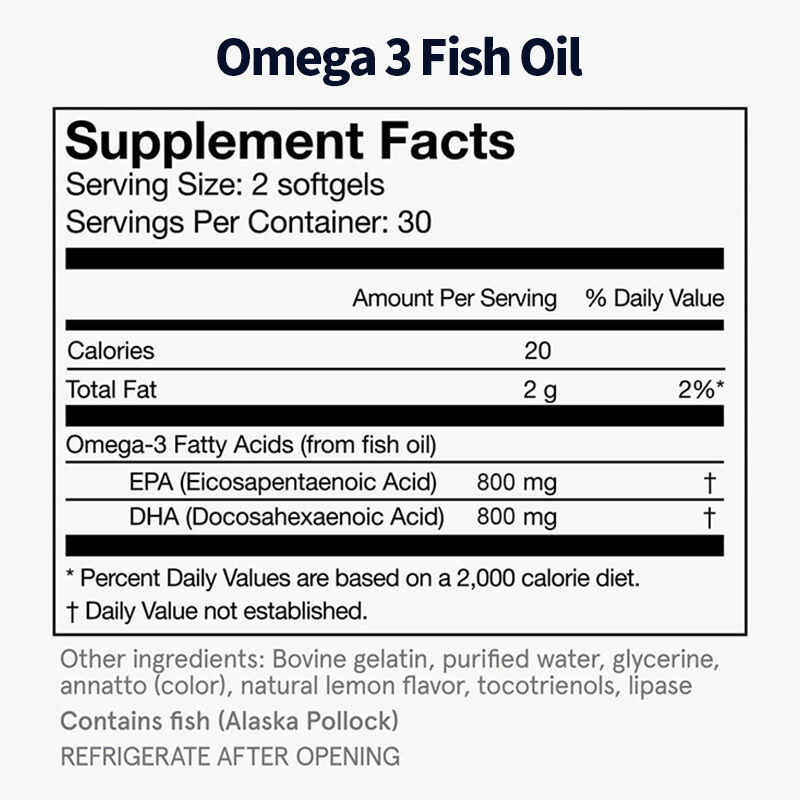 Codzienny suplement oleju rybnego Omega 3 OEM dla kobiet i mężczyzn z EPA i DHA wspierający zdrowie stawów Olej rybny Omega 3