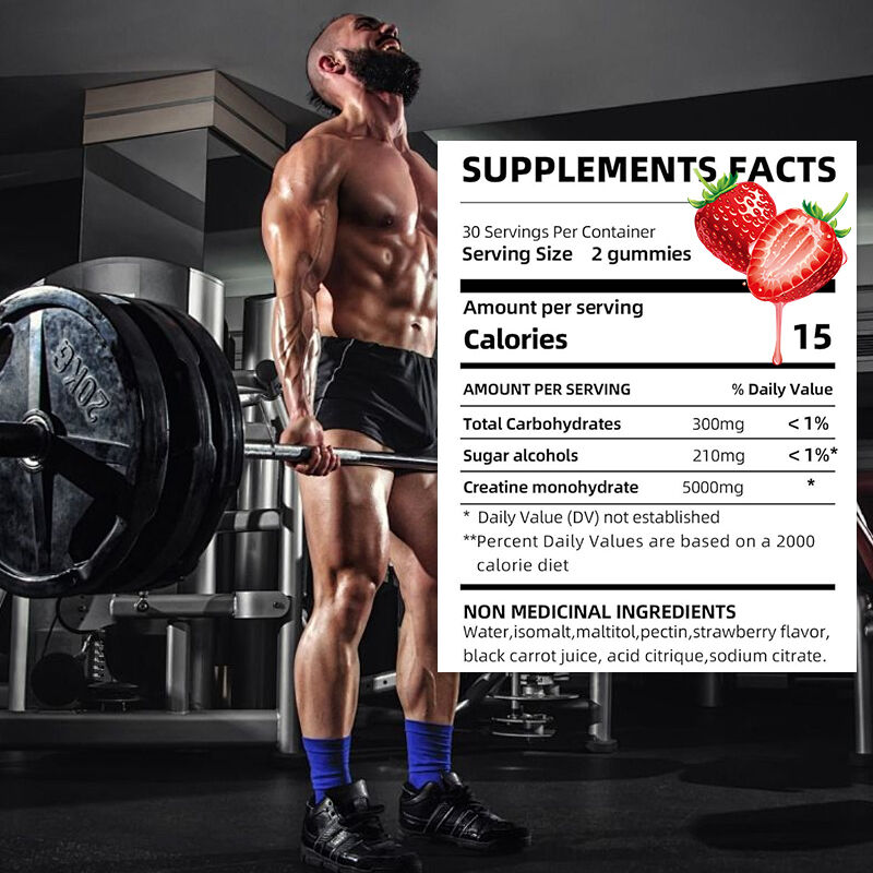 Manufacturer Help Muscle Growth Recovery Faster Boost Energy Preworkout Gummies Sports Supplement Sugar Free Creatine Gummies