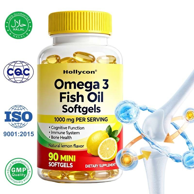 OEM High Strength Omega-3 Fish Oil 1000mg Per Serving 90 Count Softgels for Heart & Brain Health
