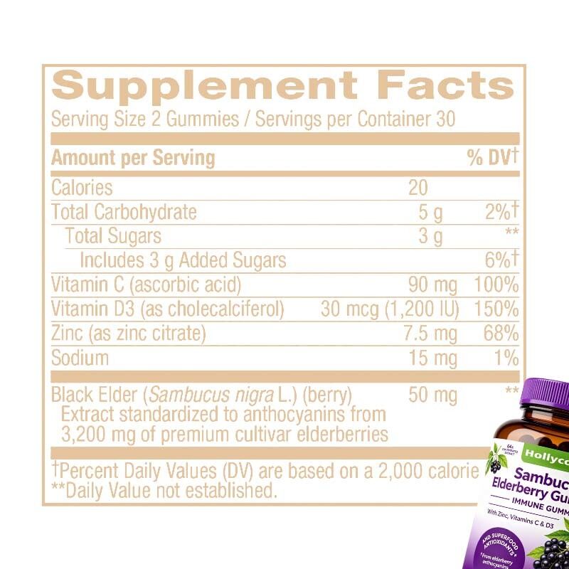Naturalny Sambucus Elderberry Chewable Gummies. 60 gumek na butelkę z personalizacją OEM.