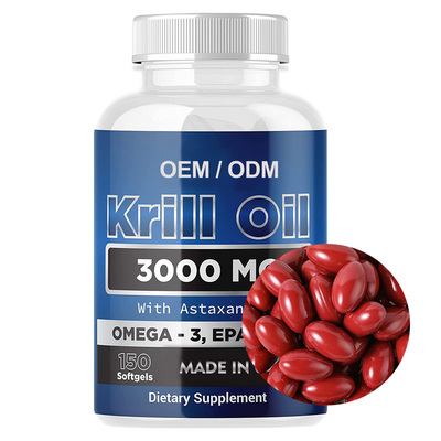 Suplementy oleju z kryla EPA / DHA Omega 3 Softgels dla zdrowia serca