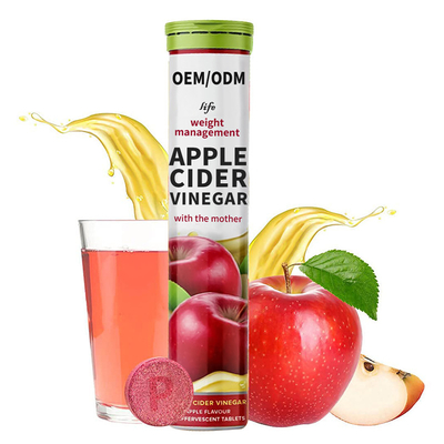 Organiczne wegańskie tabletki musujące z octem jabłkowym do odchudzania