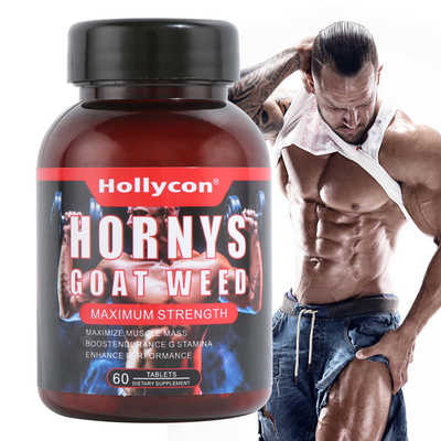 Private Label Healthcare Suplementy OEM Support Energy Muscle Hornys Goat Weed Tablets