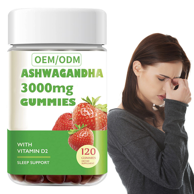 Ashwagandha Witamina D Gummy 60 sztuk Mieszanka Jagód Wegańska Roślina Bez GMO