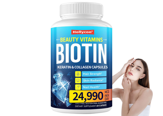 60PCS Kapsułki Biotyny Keratyny i Kolagenu Pomagamy utrzymać zdrowie kości, zębów i paznokci
