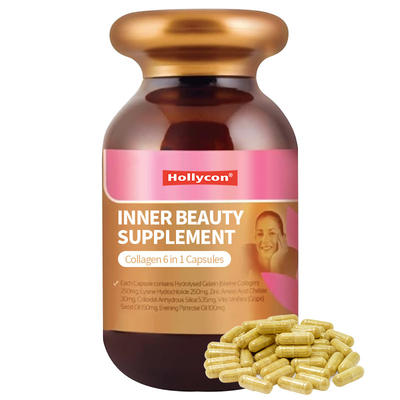 OEM Private Label Inner Beauty Supplement Kolagen 6 w 1 Kapsułki Zdrowy suplement skórny