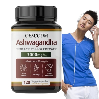 OEM Organic Ashwagandha Capsules Extra Strength 1000mg Supplement wsparcia energetycznego