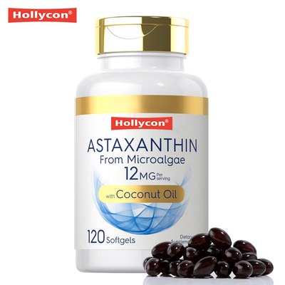 Astaxanthin Softgels z olejem kokosowym w celu zwiększenia wchłaniania