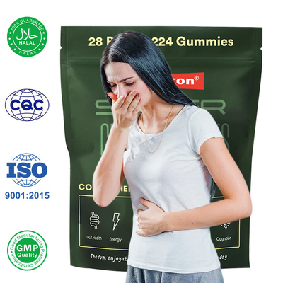 Zielona herbata gumy wielowitaminowe suplementy spiruliny proszek poprawia zdrowie jelit wspiera odporność