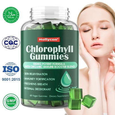 Sprzedaż hurtowa Chlorofil Gummies Deodorant Oddychaj świeżo Wsparcie odpornościowe i trawienne