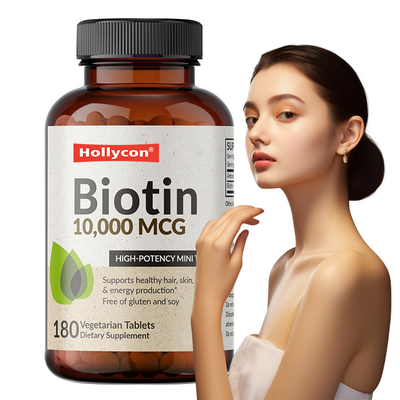 Kapsułki biotynowe OEM dla wzrostu włosów 10.000 mcg Biotyny dla zdrowej skóry i paznokci