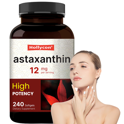 OEM Astaxanthin Softgels dla naturalnego przeciwutleniacza dla skóry 12mg Astaxanthin Softgel