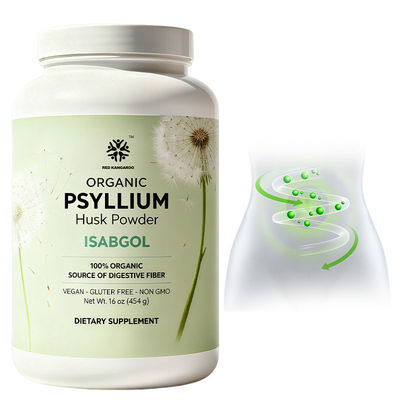 OEM / ODM Organiczny proszek z łuski babki płesznik 16 uncji - Organiczny proszek z łuski babki płesznik do oczyszczania jelit i regularności - Suplement błonnikowy premium - Wegański, bezglutenowy, bez GMO, bez dodatku cukru, niestandardowa formuła
