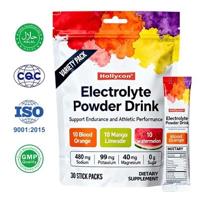 Saszetki z proszkiem elektrolitowym z sodem, potasem i magnezem dla szybkiego nawodnienia i wydajności w sportach wytrzymałościowych